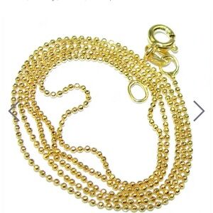 14 carat Gold over Sterling Silver Elegant  Beaded Necklace 18 inches